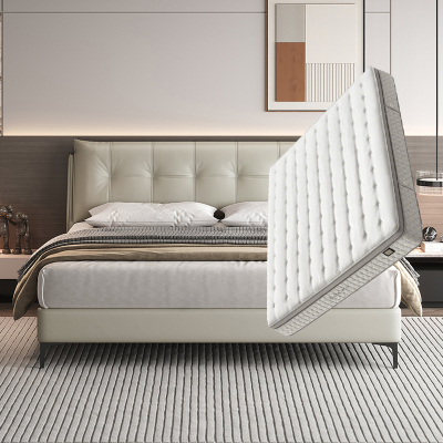 喜临门 暖暖+净眠M60 真皮双人床 主卧大床现代简约风卧室婚床家具 暖暖[床架] +净眠M60床垫