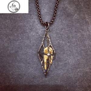 被囚禁的人双面人钛钢吊坠复古锁骨链男女长款项链朋克潮人情侣款 JiMi 图片色