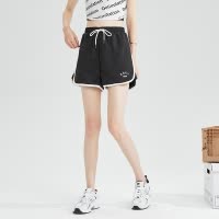 [2.5折价77元]唐狮夏装新款女休闲短裤宽松韩版薄款运动裤女黑色直筒速干