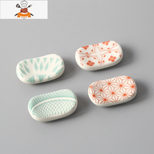 日式风格酒店筷托筷架筷枕创意陶瓷筷子托餐具置物笔架笔搁小摆件 敬平 筷架组合4餐具架