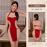 九里晴川小胸激情性感睡衣免脱制服诱惑调情睡裙情趣内衣分销 九里晴川Q0100[绑带旗袍连衣裙] 均码