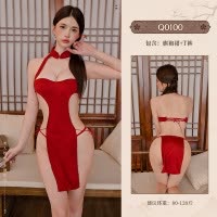 九里晴川小胸激情性感睡衣免脱制服诱惑调情睡裙情趣内衣分销 九里晴川Q0100[绑带旗袍连衣裙] 均码