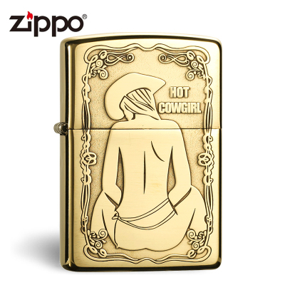 芝宝打火机zippo正版纯铜精热女牛仔男士zppo正品火机之宝热女牛仔