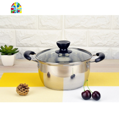 小蒸锅迷你锅加厚汤奶锅小锅子 不锈钢锅老式双耳火锅家用电磁炉 FENGHOU 26CM汤锅(送汤勺+蒸片)