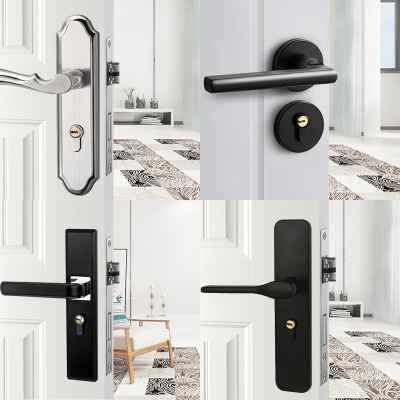 00卧室门锁室内家用通用型老式房间实钢木门锁具套装外装门把手 敬平