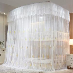 美帮汇儿童双层子母床蚊帐1.8m导轨家用1.2米1.5上下铺高低公主U型文帐