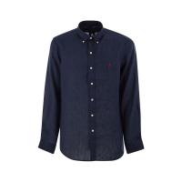 Polo Ralph Lauren男士定制修身亚麻长袖衬衫透气舒适宽松休闲衬衫