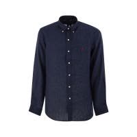 Polo Ralph Lauren男士定制修身亚麻长袖衬衫透气舒适宽松休闲衬衫