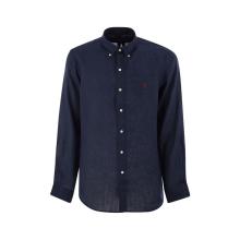 Polo Ralph Lauren男士定制修身亚麻长袖衬衫透气舒适宽松休闲衬衫