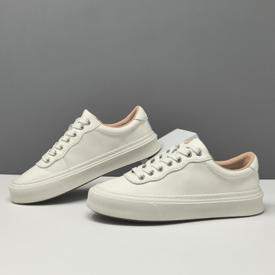 男士真皮板鞋男款潮流百搭欧洲站男鞋舒适透气小众潮鞋男生休闲鞋