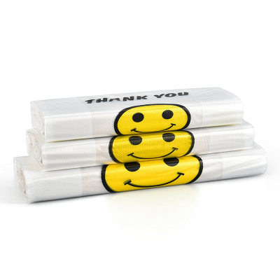 白色透明垃圾袋一次性笑脸袋购物袋笑脸袋商超购物袋