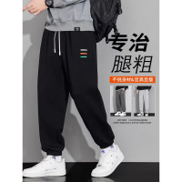 新款男士裤子束脚卫裤秋季大码宽松男裤春秋运动男款