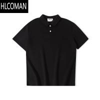 HLCOMAN特大码300斤美式休闲高级感Polo衫男夏季新款纯色翻领短袖T恤上衣