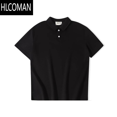 HLCOMAN特大码300斤美式休闲高级感Polo衫男夏季新款纯色翻领短袖T恤上衣