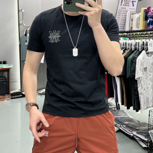 痞帅重磅印花男装丝光棉短袖T恤青年夏季新款ins潮牌街头修身上衣