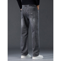 男装秋冬商务直筒牛仔裤弹力宽松大码后袋设计潮牌百搭通勤休闲裤