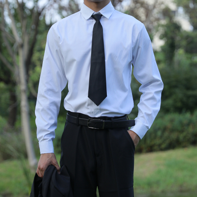 hlcoman秋季纯黑衬衫百搭西裤一套男士商务休闲正装上班西装裤打底衫