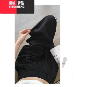 YIBUSHENG季冰丝阔腿裤女小个子垂感高腰休闲裤直筒薄款防晒日系棉麻裤子