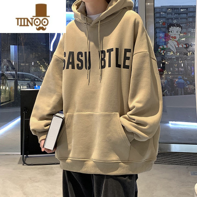 YANXU连帽卫衣男款冬季加绒加厚潮牌宽松上衣服款2023新款套头外套