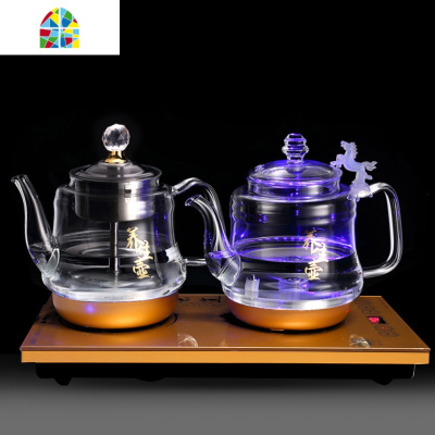 煮茶器全自动上水电热烧水壶底部泡茶具玻璃蒸汽保温抽水专用一体 FENGHOU 20*37-黑色净水器款