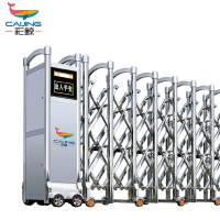 CJ-SSM2580智能不锈钢伸缩门学校小区工厂电动大门推拉门商业办公大门酒店家具电动门