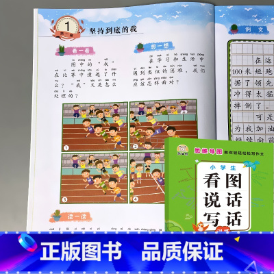小学生看图说话写话训练 2年级提高篇 [正版]小学生一二年级看图说话写话训练每日一练天天练基础提高篇注音版人教通用语文作