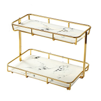 臻远大号双层黑色石纹款置物架(个)