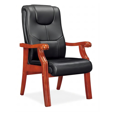 臻远 ZY5110295 办公会议椅办公皮椅电脑椅 黑色牛皮