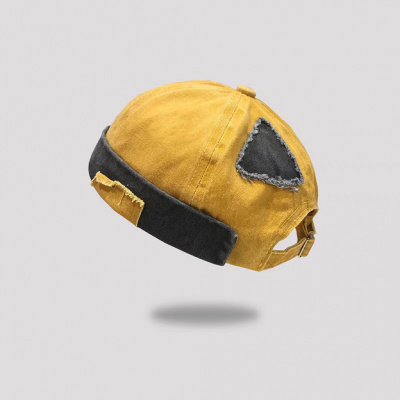 冬季新款无檐帽子男女圆顶瓜皮帽地主帽破布嘻哈街头雅痞流氓帽潮