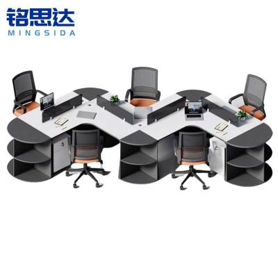 铭思达屏风工位五人位含柜椅套