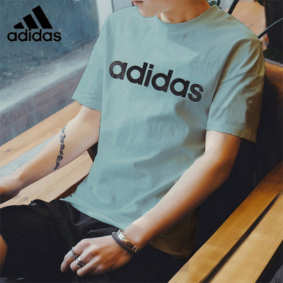 adidas阿迪达斯男士T恤2021夏季新款情侣短袖圆领半袖上衣GP4903