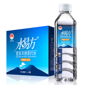 水易方克东天然苏打水500mlx8瓶 无气弱碱性饮用水矿泉水