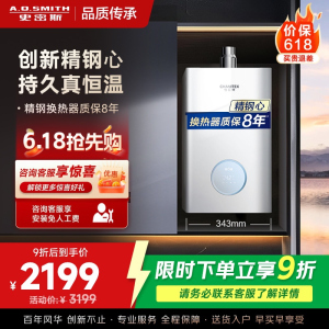 AO史密斯佳尼特13升燃气热水器佳尼特 小体积 不锈钢换热器8年包换 恒温大水量 抗风防冻 JSQ26-TCA1