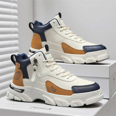 马丁靴秋冬新款高帮英伦厚底防滑工装靴男士户外徒步登山男鞋