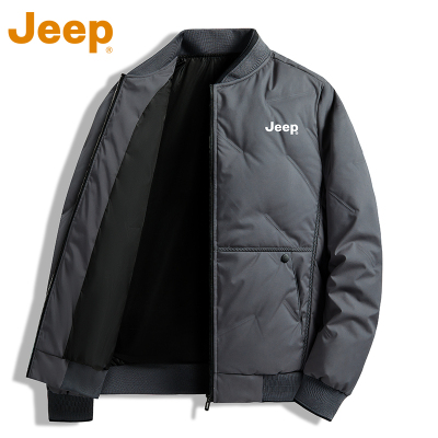 JEEP吉普鸭绒羽绒服男士冬季2024新款棒球服夹克短款男装保暖外套
