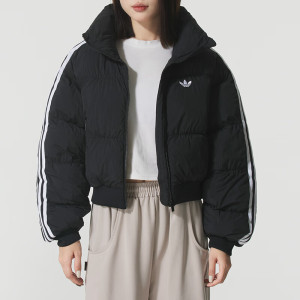 阿迪达斯 (adidas)女装新款三叶草立领短款保暖舒适时尚潮流面包服棉服外套JX2970 ZP
