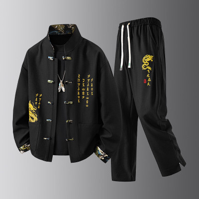 2025年男士春秋季国风经典时尚休闲百搭套装潮流百搭柔软亲肤