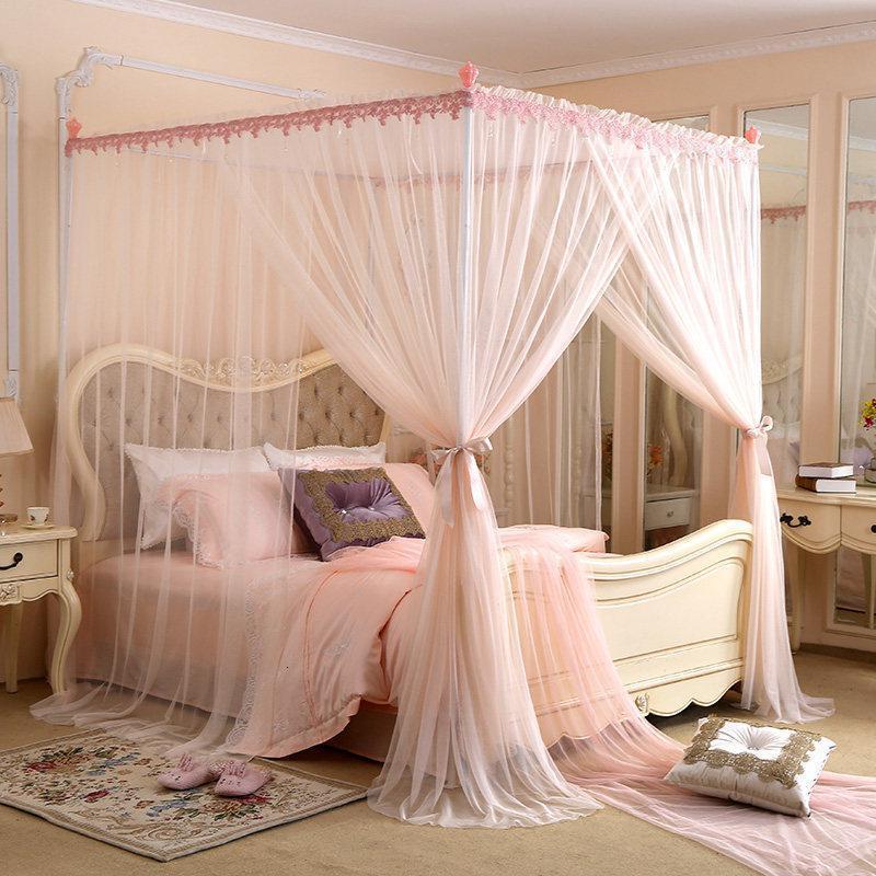 家柏饰(CORATED)落地三开公主蚊帐加密加大蚊帐不锈钢烤漆支架蚊帐1.5/1.8双人