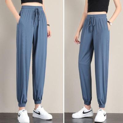 运动裤女宽松束脚夏季薄款休闲卫裤垂感显瘦大码阔腿灯笼裤臻依缘