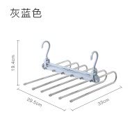 多功能多层裤架伸缩折叠裤子衣架家用魔术裤夹衣柜收纳裤挂架晾晒架 三维工匠 白色 1