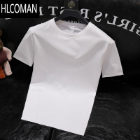 HLCOMAN夏季潮流韩版圆领短袖T恤男时尚百搭帅气纯色半袖修身打底衫