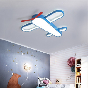 苏宁放心购 网红书房卧室LED吸顶灯创意个性飞机灯客厅灯卡通酒店灯具成人儿童房灯饰 50*6cm33W三色变光(10- 默认颜色