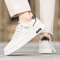 欧洲站男鞋新款春秋款休闲舒适免系带板鞋简约男士软底小白鞋潮鞋