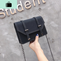 小方包包女包2020新款潮韩版百搭斜挎包女ins复古磨砂链条单肩包NEW LAKE 黑色女士单肩包