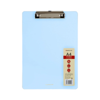 齐心 A7644 竖式注塑磨砂板夹 A4 透明浅蓝
