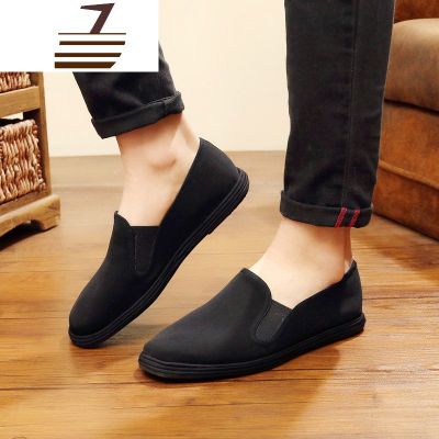 尗卡男休闲爸爸鞋中老年千层底布鞋青年开车鞋透气舒适帆布鞋