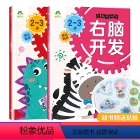 [2册]2-3岁左右脑开发 [正版]爱德少儿左右脑开发2二3三4四5五6六岁儿童益智启蒙逻辑思维训练专注力游戏学前幼儿园