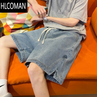 HLCOMAN牛仔短裤男士夏季外穿薄款潮流潮牌ins宽松休闲男生5五分裤子