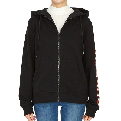 burberry博柏利巴宝莉女士黑色徽标印花棉质宽松连帽上衣卫衣8036691