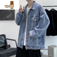 YANXU牛仔外套男士休闲工装夹克美式潮牌高街复古港风翻领上衣服